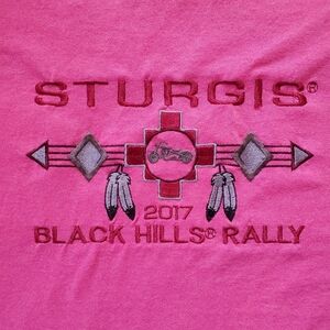 STURGIS RALLY HOT Pink Women's Short Sleeve Shirt. Size Large.